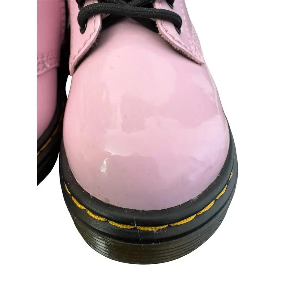 Dr. Martens 1460 T Little Girls Size 8 Toddler Pink Patent Leather Lace Up Boots